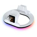 YZC-523 Dobbel ladestasjon for PS5/PS5 Edge-kontroller - RGB-dokk, OLED-skjerm - Hvit