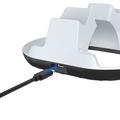 YZC-523 Dobbel ladestasjon for PS5/PS5 Edge-kontroller - RGB-dokk, OLED-skjerm - Hvit