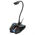 Yanmai G35 Svanehals Skrivebord Mikrofon med RGB-lys - Svart