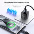 Yesido CA138C 66W hurtigladingskabel med USB-C og digitalt display - 1.2m - svart