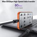 Yesido CA211 Thunderbolt 5 USB-C-kabel - 240W hurtiglading, 16K-video, 80 Gbps, 1m - svart