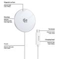 Yesido DS41 Qi 2.2 25W magnetisk trådløs lader – hvit