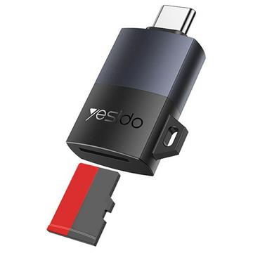 Yesido GS37 USB-C TF-kortleser med nøkkelbånd - 480 Mbps Plug-and-Play OTG-adapter