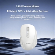 Yesido KB45 2.4G 6-knapps trådløs lydløs mus - hvit