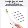 Yesido MG24 Sonic elektrisk tannbørste med 5 rengjøringsmoduser - Hvit