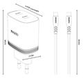 Yesido YC109 45W dobbel USB-C PD-lader med USB-C-kabel - hvit