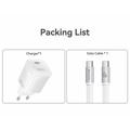 Yesido YC117 60W USB-C GaN-lader med USB-C-kabel – hvit