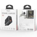 Yesido YC122 hurtiglader med to PD-porter på 60W og digitalt display - svart