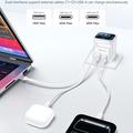 Yesido YC123 70W GaN-hurtiglader - TFT-skjerm, 2x USB-C, USB-A, 70cm USB-C-kabel - hvit