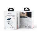 Yesido YC123 70W GaN-hurtiglader - TFT-skjerm, 2x USB-C, USB-A, 70cm USB-C-kabel - hvit