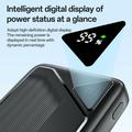 Yesido YP85 20000 mAh Powerbank med innebygde Type-C- og Lightning-kabler - 22.5W - Svart