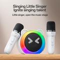 Yesido YSW36 Cute Ears Bluetooth 5.3 karaokehøyttaler med to mikrofoner for barn - hvit
