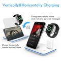 Z5 3-i-1 trådløs ladestasjon på 15W - iPhone/Android/Apple Watch/AirPods - hvit