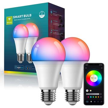 ZJ-BWBL1H-RGBWWW-2P 2PCS Voice 220V LED-lamper WiFi Bluetooth 2.4G 10W Smart Lamp Bulbs