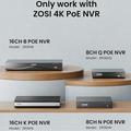 ZOSI C180 2-pakning med 4K PoE-overvåkningskameraer med person- og kjøretøydeteksjon - hvit