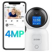 Zosi C519M 4MP smart WiFi-overvåkningskamera med AI-personregistrering - hvit