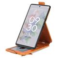 Glidelåslomme Google Pixel 6a Vertikalt Flip-deskel - Brun