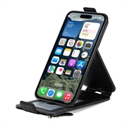 iPhone 16 Plus Glidelåslomme Vertikalt Flip-deskel - Svart
