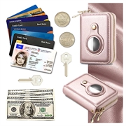 Glidelåslommebok Apple AirTag 1/2 Holder RFID - Rosa