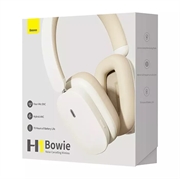Baseus Bowie H1 Over-Ear trådløse hodetelefoner - Bluetooth 5.2, ANC - Hvit