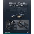 Clicktronic DisplayPort / USB-C Adapter Kabel - 1m - Svart