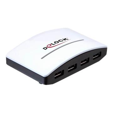Delock 4-porters USB 3.0 Ekstern Hub - Hvit