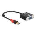 Delock Adapter USB 3.0 Type-A hann > VGA hunn - Svart