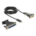 Delock Adapter USB Type-C > 1 x Seriell DB9 RS-232 + Adapter DB25