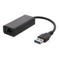 DELTACO USB-A til Gigabit Ethernet Nettverksadapter - Svart