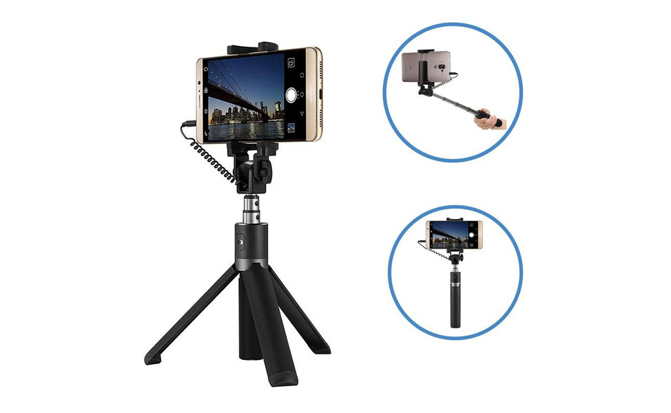 Selfie stick med ledning & trebent stativ fra Huawei
