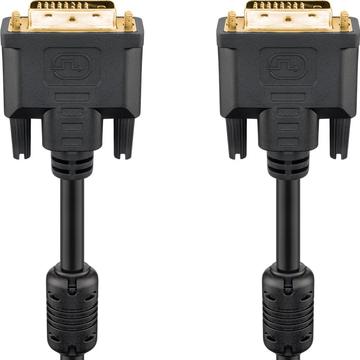 Goobay Dual Link DVI-D Full HD Kabel - 10m - Gullbelagt - Svart