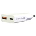 everActive SC-340Q GaN Super Slim 20W lader med USB QC3.0- og USB-C PD-porter - hvit