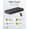 Goobay HDMI 2.0 Bryter 4 til 1 med Lydutgang - Svart