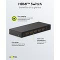 Goobay HDMI 2.0 Bryter 4 til 1 med Lydutgang - Svart