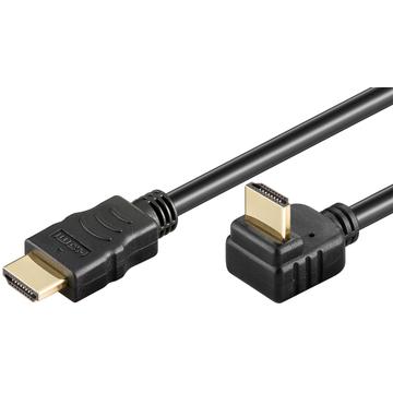 Goobay 270-graders Vinklet HDMI 2.0 Kabel med Ethernet - 1.5m - Svart