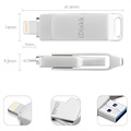 iDiskk OTG Minnepenn - USB Type-A/Lightning - 128GB
