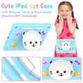 iPad 10.2 2019/2020/2021 Søt katt Hybrid-etui med kickstand - Lyseblå