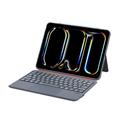 iPad 2022/2025/Air 11 2024/2025 K10P magnetisk læretui med tastatur og berøringsplate - svart