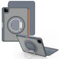 iPad 2022/2025/Air 11 2024/2025/2026 TU3607 Bakgrunnsbelyst magnetisk tastaturveske med 360-graders roterende stativ