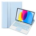 iPad 2022/2025 Etui med Bluetooth-tastatur - Lyseblå