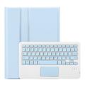 iPad 2022/2025 Etui med Bluetooth-tastatur - Lyseblå