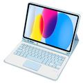 iPad 2022/2025 Etui med Bluetooth-tastatur - Lyseblå