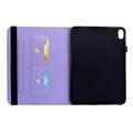 iPad 2022/2025 Butterfly Smart Folio-etui med kortlommer - Lilla