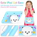 iPad 2022/2025 Søt katt Hybrid-etui med kickstand - Lyseblå