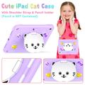 iPad 2022/2025 Søt katt Hybrid-etui med kickstand - lys lilla