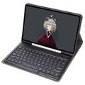 iPad 9.7" 2017/2018 Bluetooth-tastaturveske med runde taster og plass til Apple Pencil - amerikansk tastaturlayout - svart