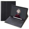 iPad 9.7" 2017/2018 Bluetooth-tastaturveske med runde taster og plass til Apple Pencil - amerikansk tastaturlayout - svart