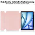 iPad Air 11 2024/2025 360-graders roterende smartveske med Bluetooth-tastatur - rosa