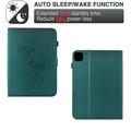 iPad Air 11 2026/iPad Pro 11 2022/iPad Air 2022 Butterfly Smart Folio-etui med kortlommer - grønn