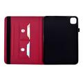 iPad Air 11 2026/iPad Pro 11 2022/iPad Air 2022 Butterfly Smart Folio-etui med kortlommer - Sterk rosa